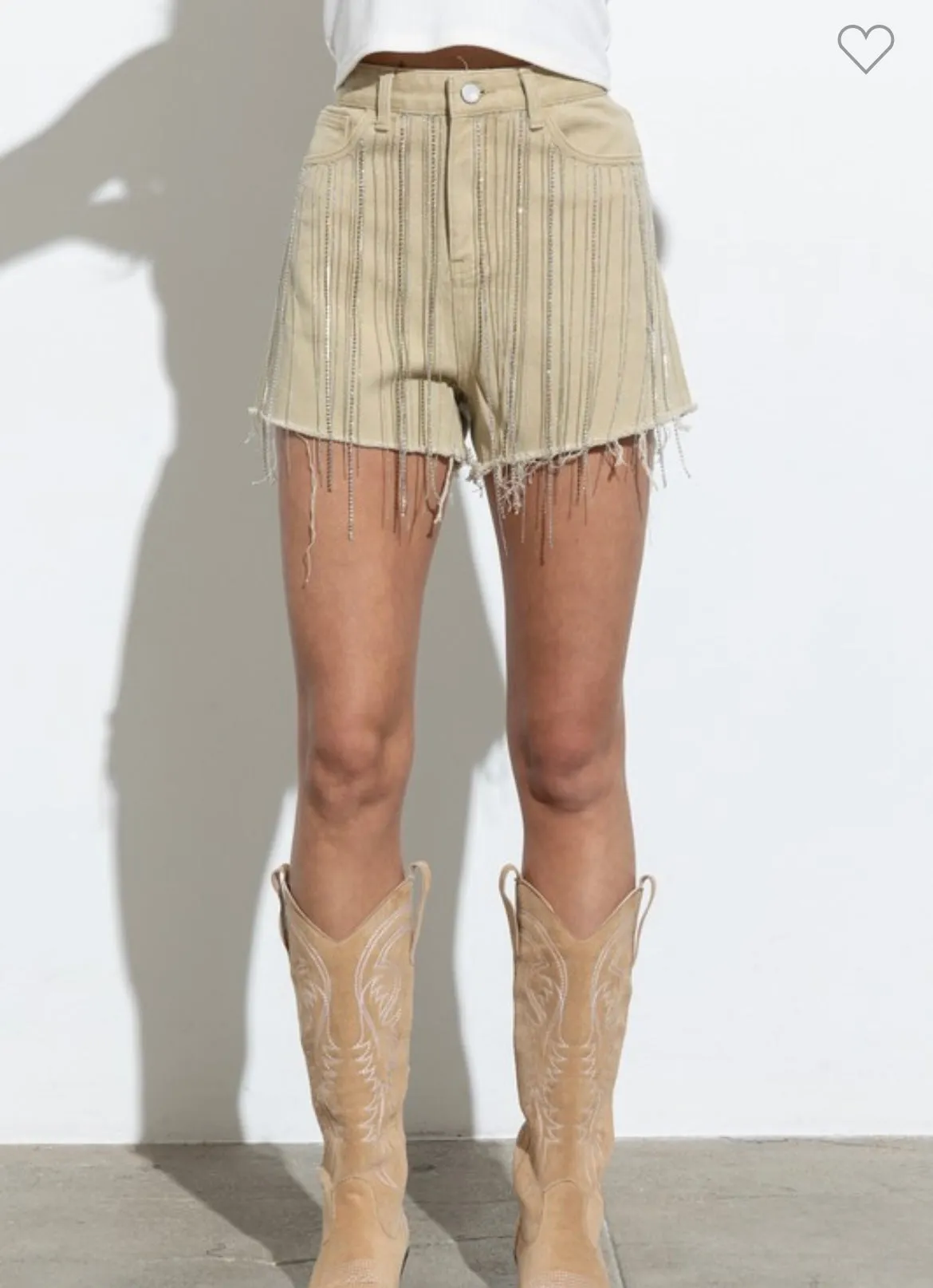 Rhinestone cowgirl denim shorts