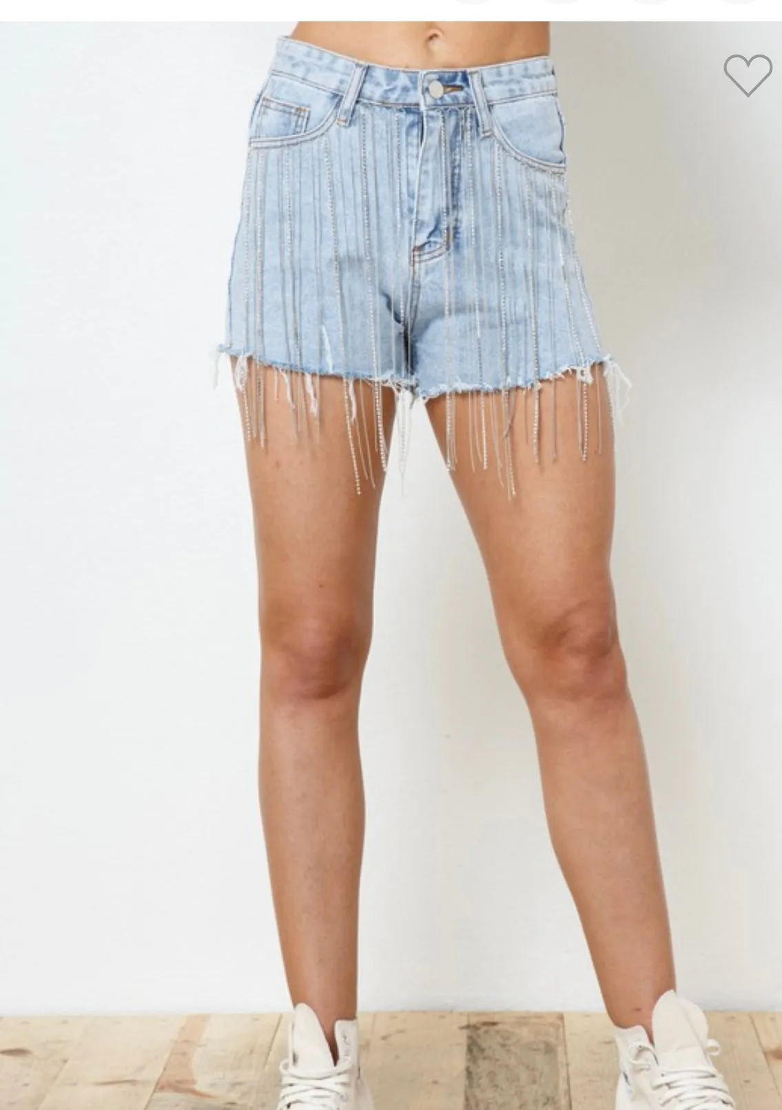 Rhinestone cowgirl denim shorts