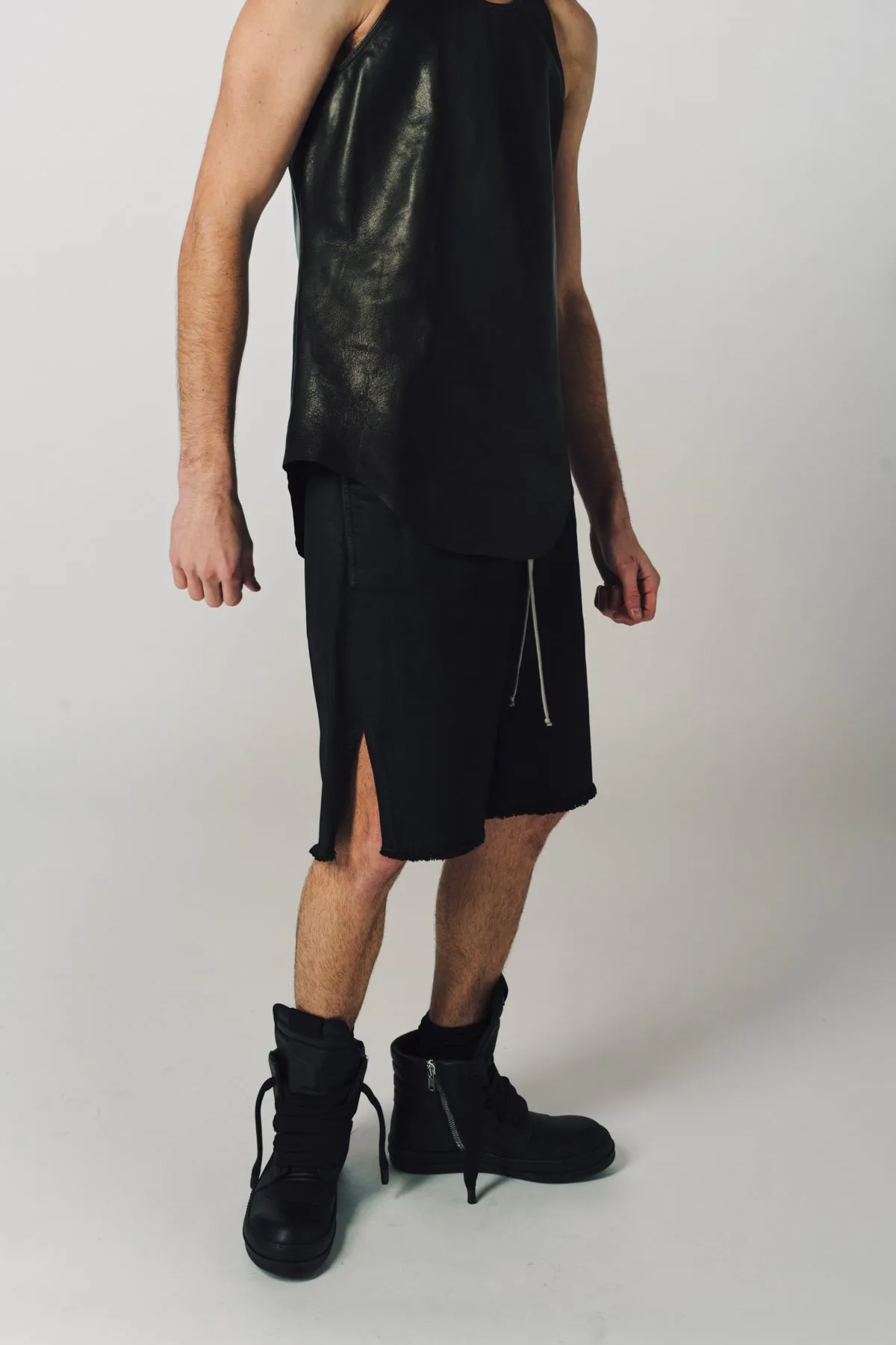 RICK OWENS | DENIM LONG BOXER SHORTS