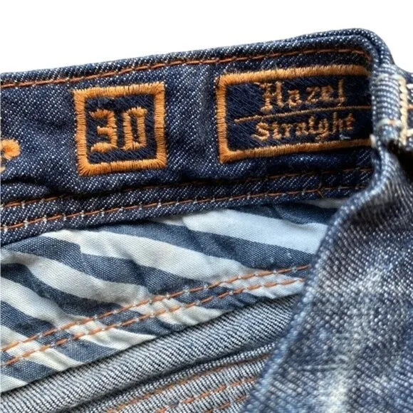 Rock Revival Hazel Distressed Straight Jeans Size 30