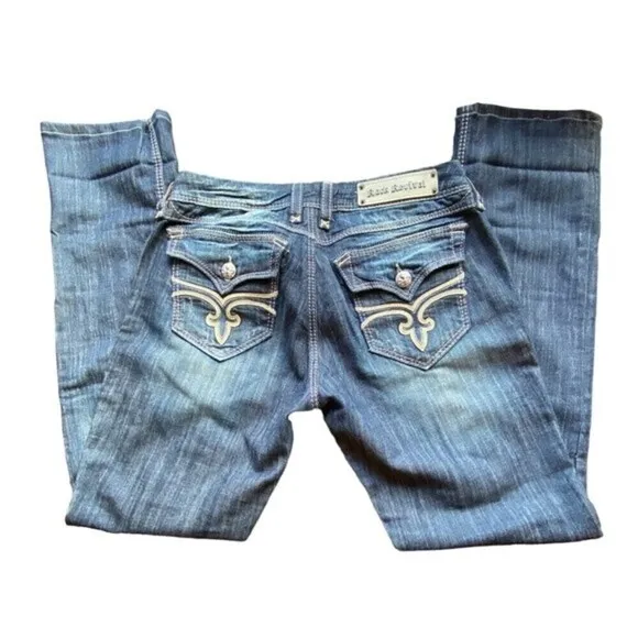 Rock Revival Hazel Distressed Straight Jeans Size 30