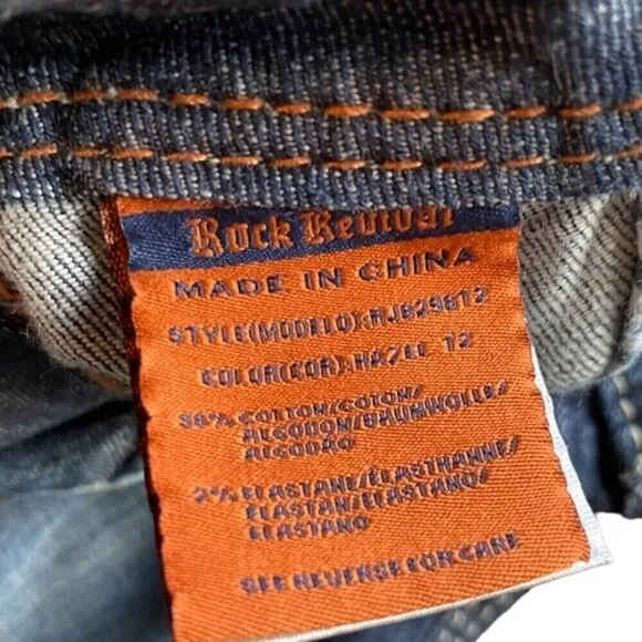 Rock Revival Hazel Distressed Straight Jeans Size 30