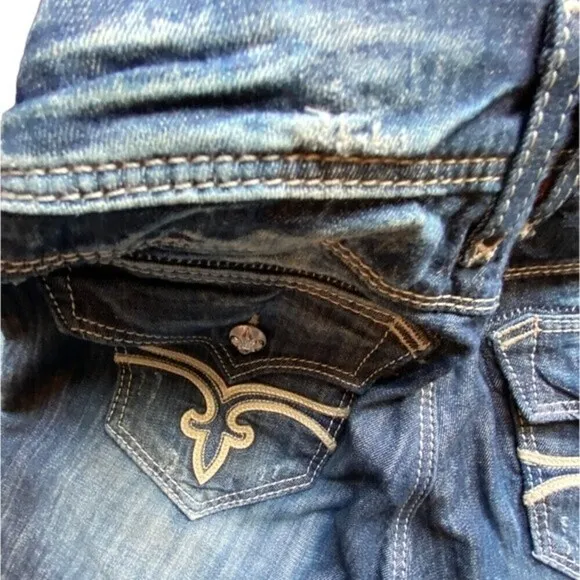 Rock Revival Hazel Distressed Straight Jeans Size 30