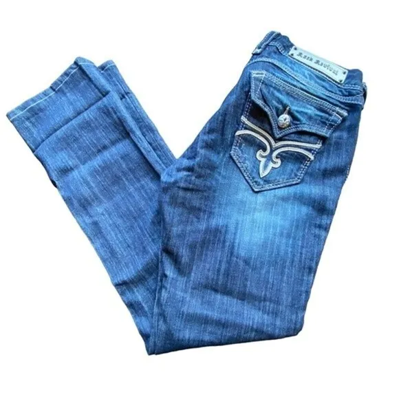 Rock Revival Hazel Distressed Straight Jeans Size 30