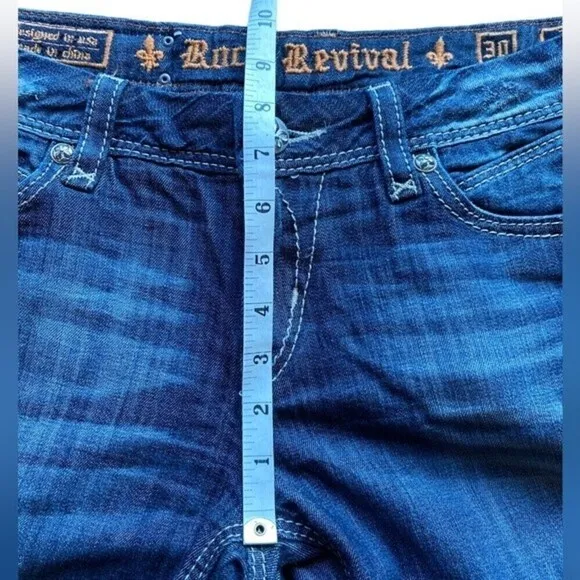 Rock Revival Hazel Distressed Straight Jeans Size 30