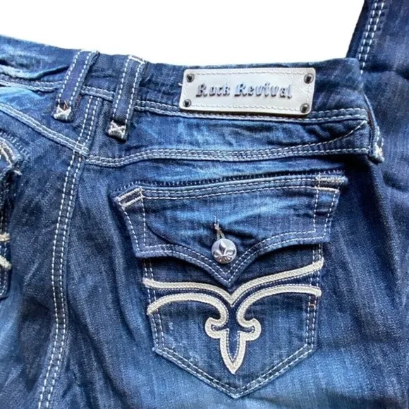 Rock Revival Hazel Distressed Straight Jeans Size 30