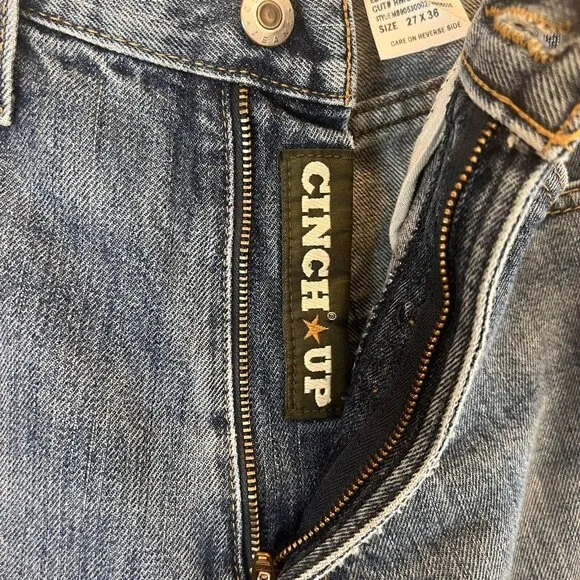 Rocky Mountain Clothing Company CINCH Jeans 27 x 28 Distressed Raw Hem High Rise