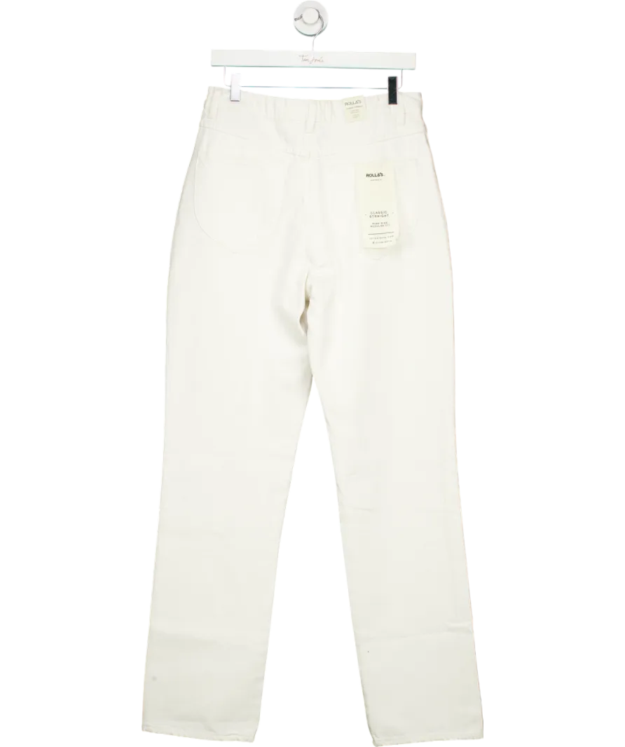 Rolla's White Classic Straight Leg Jeans W30