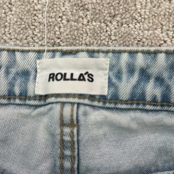 ROLLA’S Women’s High Rise Original Straight Leg Distressed Knee Jeans
