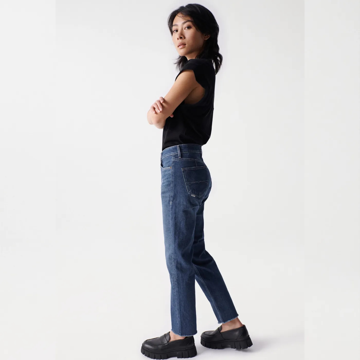 Salsa True Copped Slim Fit Jeans | Medium Wash