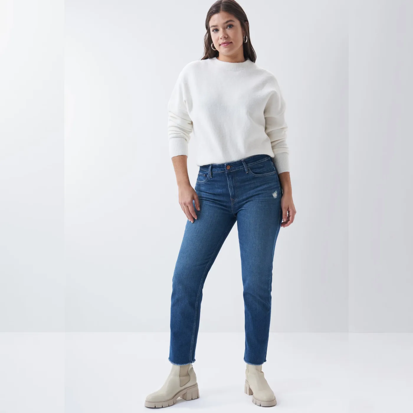 Salsa True Copped Slim Fit Jeans | Medium Wash