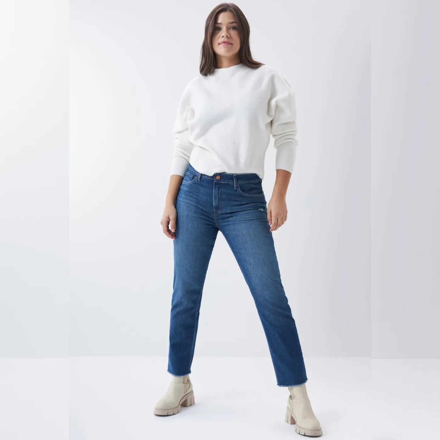 Salsa True Copped Slim Fit Jeans | Medium Wash