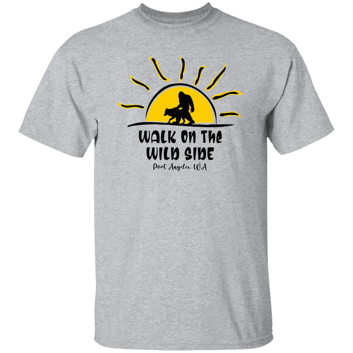 Sasquatch and Wolf Sunset - WILD SIDE - PA T-Shirt