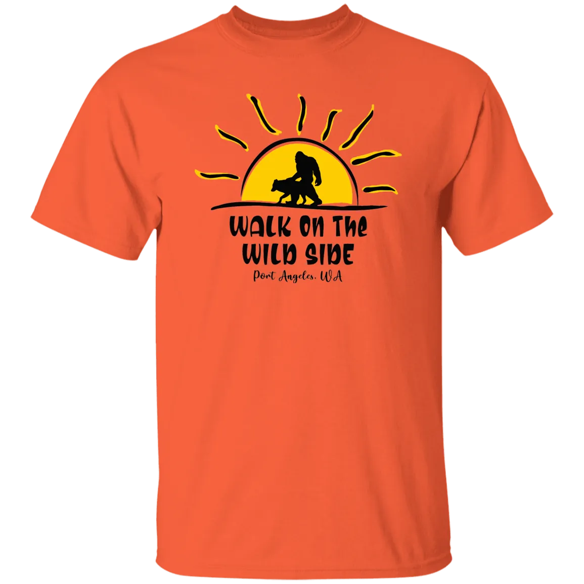 Sasquatch and Wolf Sunset - WILD SIDE - PA T-Shirt