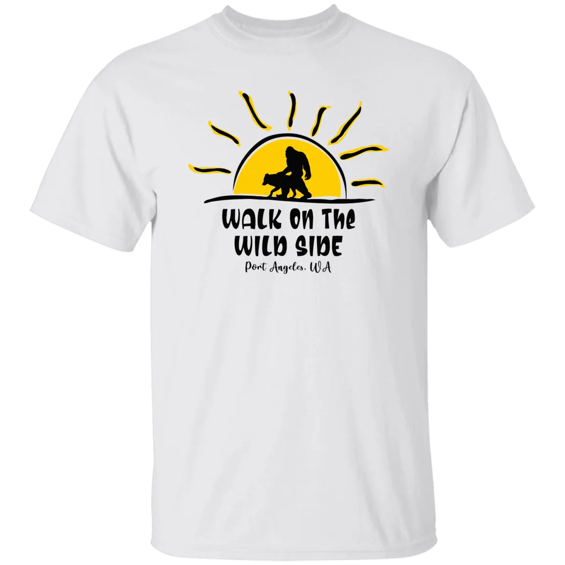 Sasquatch and Wolf Sunset - WILD SIDE - PA T-Shirt