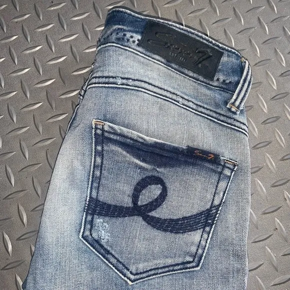 Seven jeans bleach slim boot y2k designer casual classic denim boho