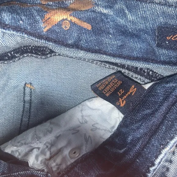 Seven jeans bleach slim boot y2k designer casual classic denim boho