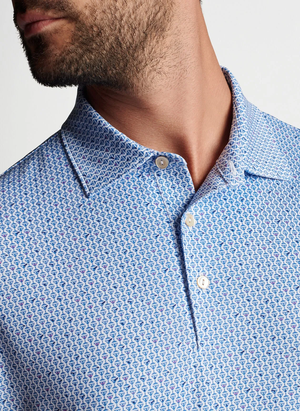 Shaken, Not Stirred Performance Jersey Polo- White