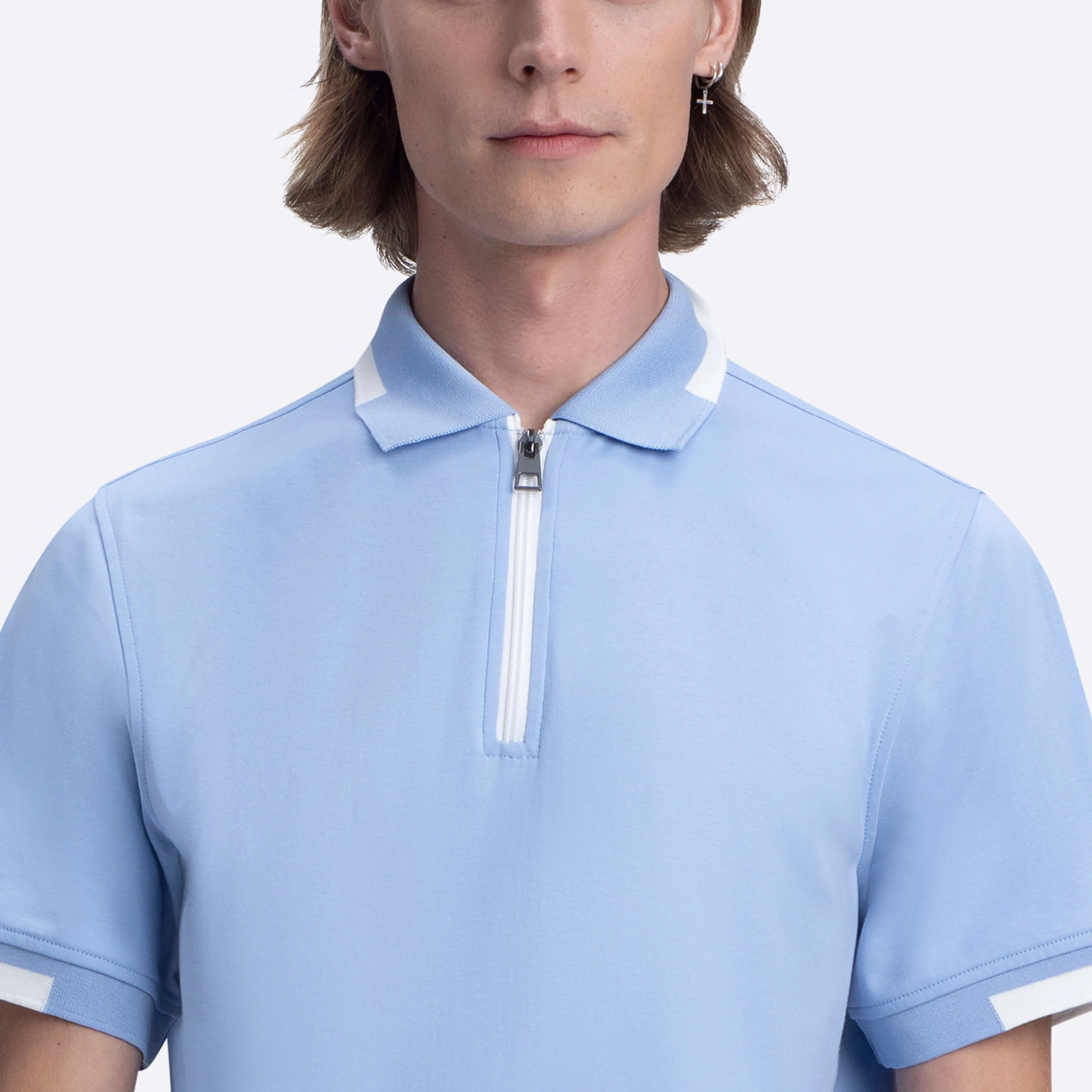 Short Sleeve Quarter Zip Polo