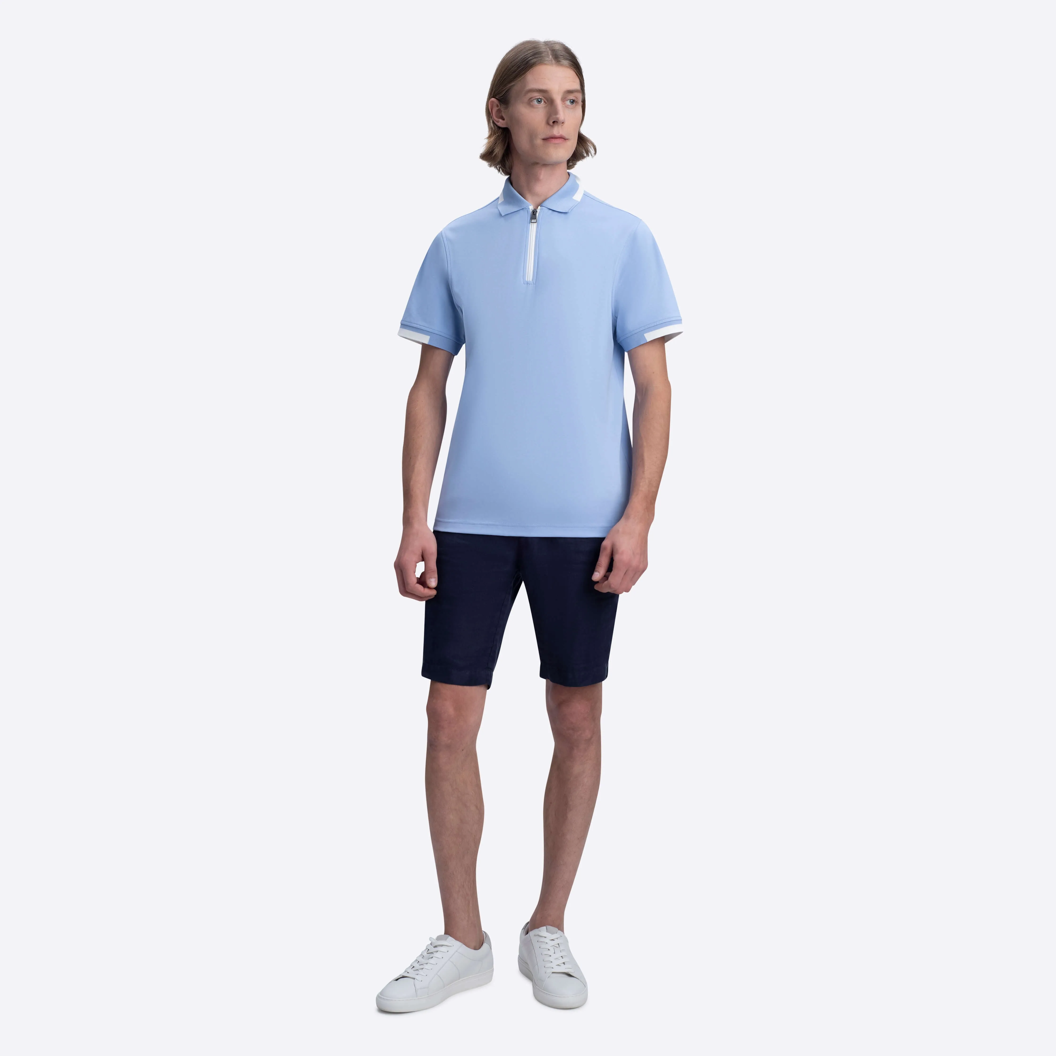 Short Sleeve Quarter Zip Polo