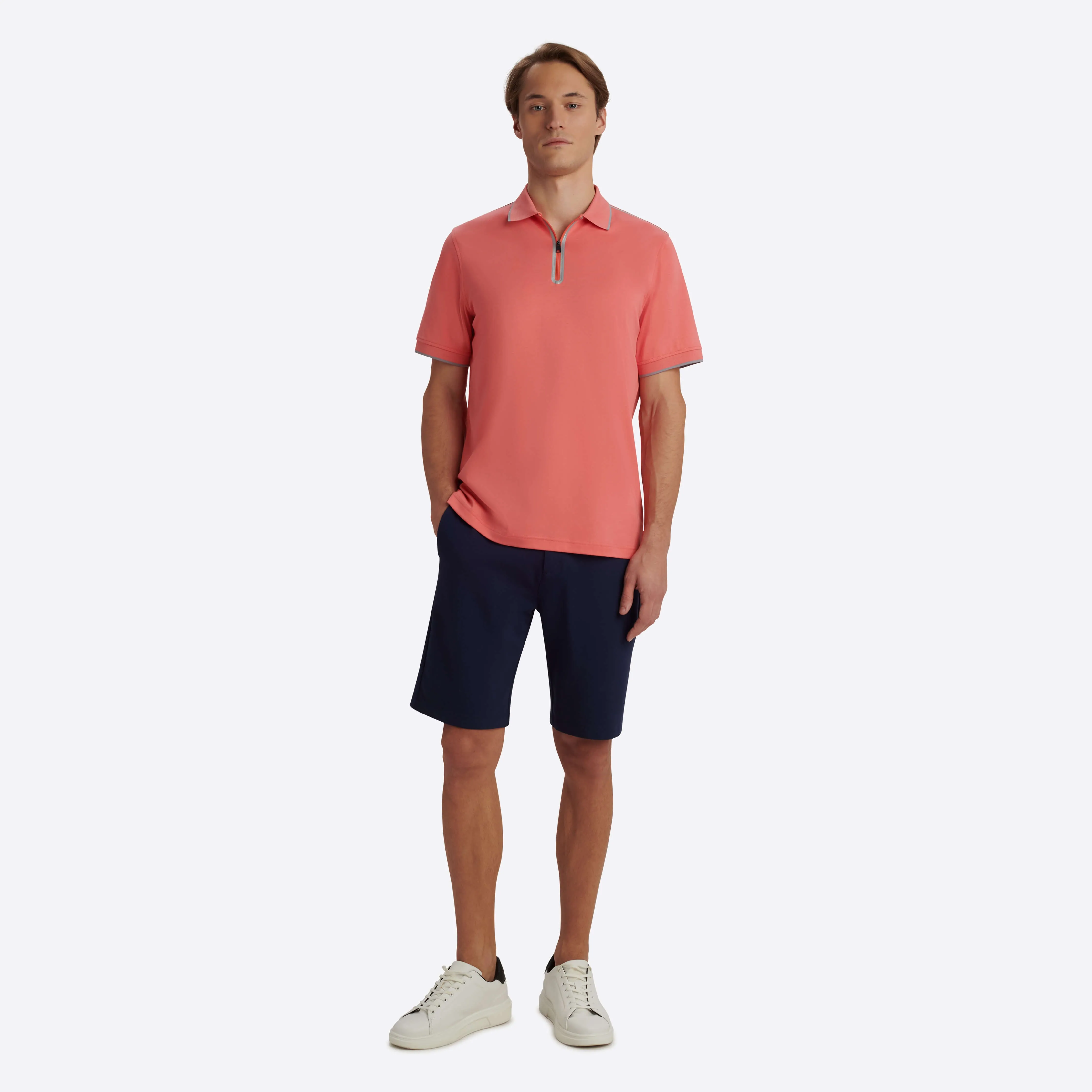 Short Sleeve Quarter Zip Polo