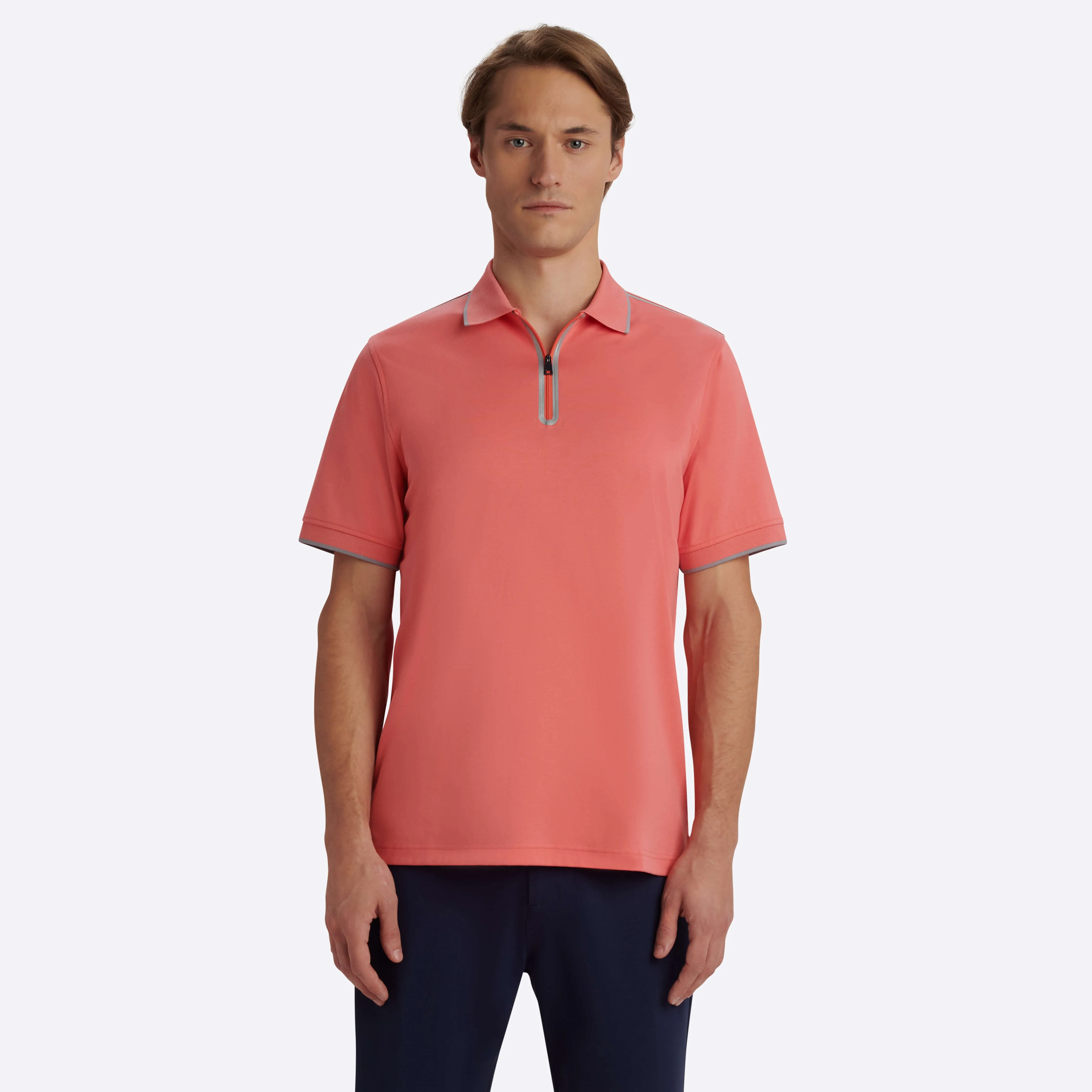 Short Sleeve Quarter Zip Polo