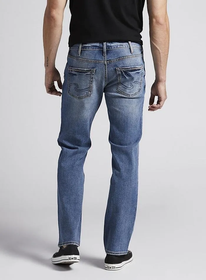 Silver Allan Slim Fit Straight Leg Jeans - Mens