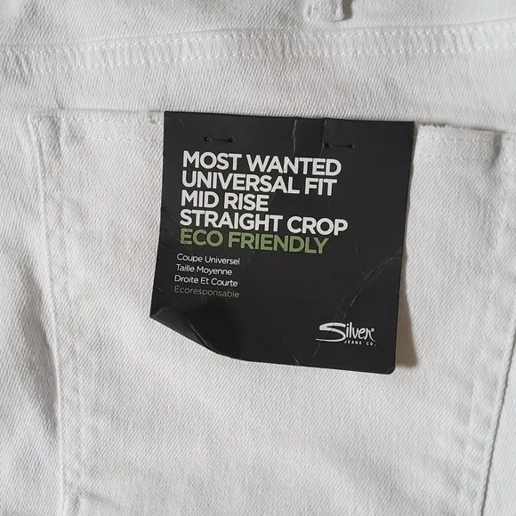 Silver Jeans Co. Most Wanted Universal Fit Mid Rise Straight Crop Jeans 20W New