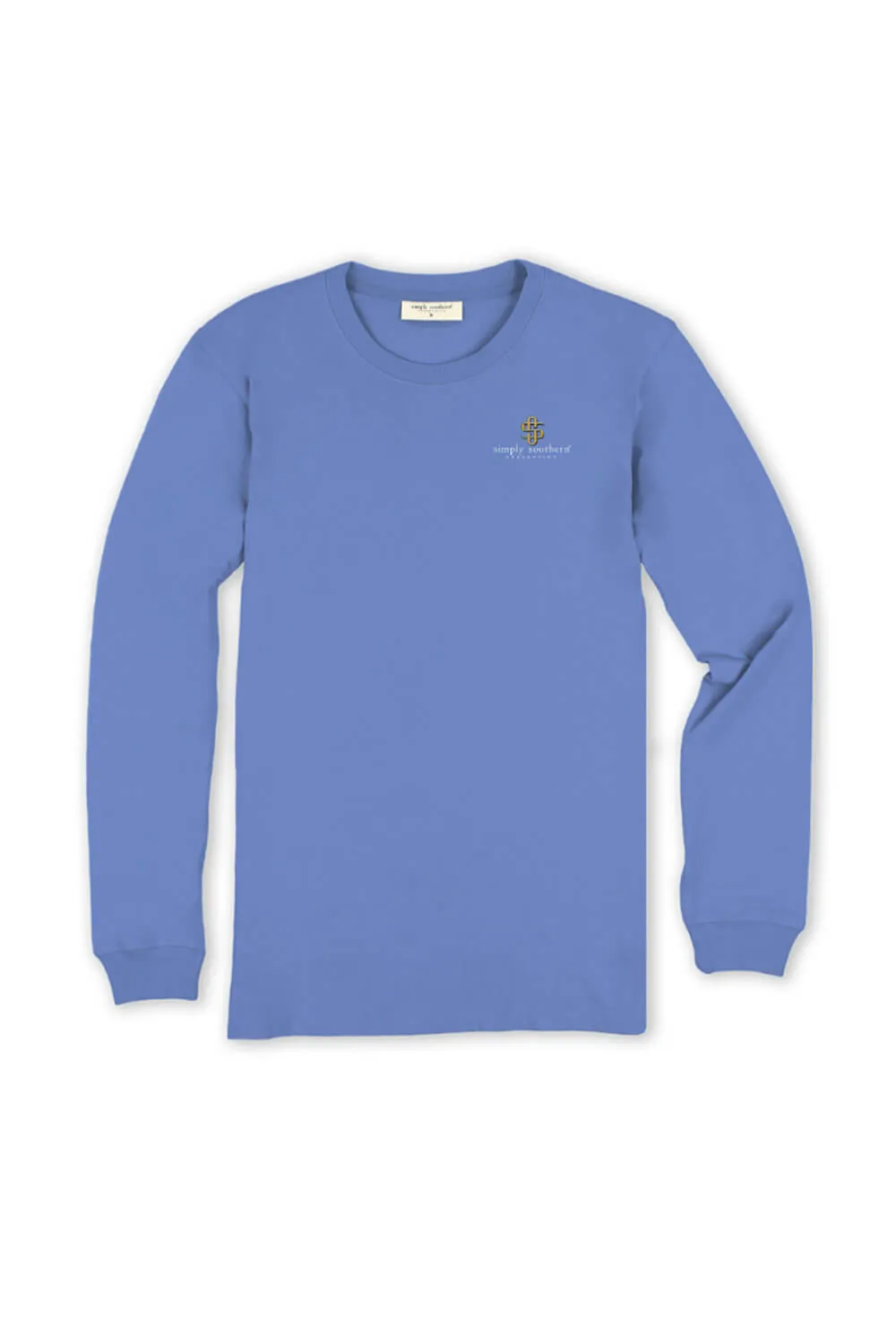 Simply Southern Chin Up Butter Cup T-Shirt for Women in Vista Blue | LS-BUTTERCUP-VISTA