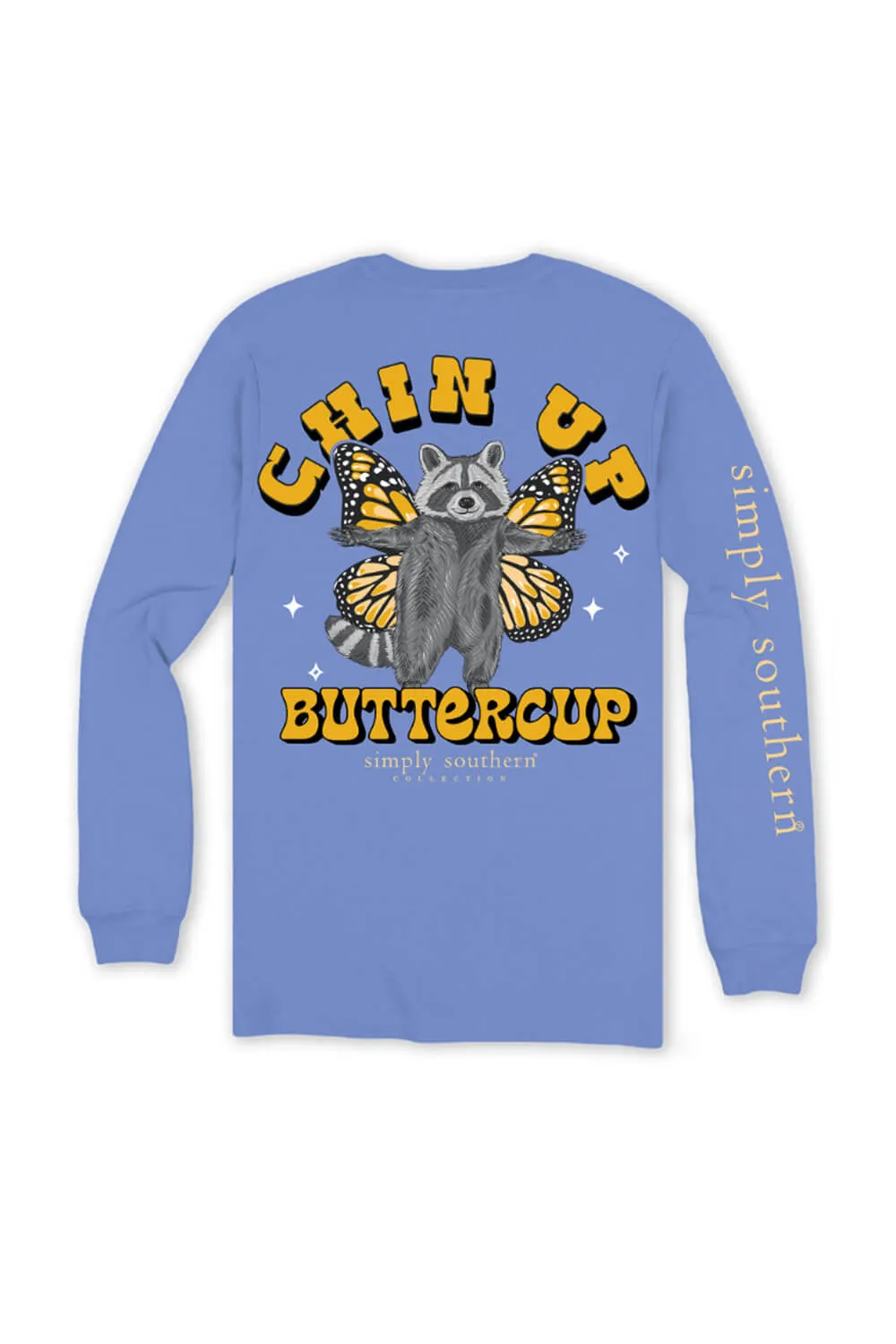 Simply Southern Chin Up Butter Cup T-Shirt for Women in Vista Blue | LS-BUTTERCUP-VISTA