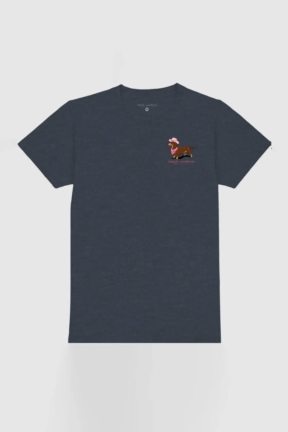 Simply Southern Plus Size Dachshund Smile T-Shirt for Women in Heather Navy | EXT-SS-SMILE-HTHRNVY