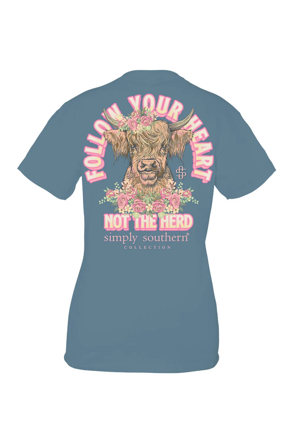 Simply Southern Plus Size Follow Your Heart T-Shirt for Women in Blue | EXT-SS-HERD-COMET