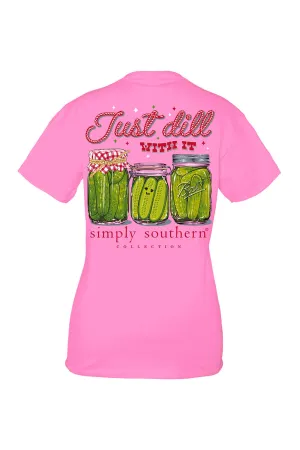Simply Southern Plus Size Just Dill With It T-Shirt for Women in Pink | EXT-SS-DILL-FNCYCNDY