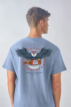 Simply Southern USA Eagle T-Shirt for Men in Blue | MN-SS-EAGLE-STNBLUE