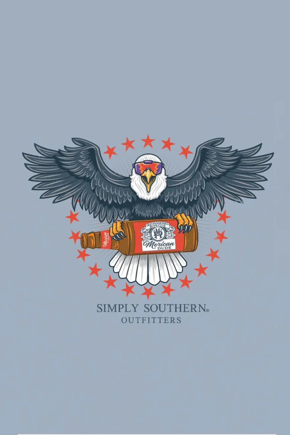 Simply Southern USA Eagle T-Shirt for Men in Blue | MN-SS-EAGLE-STNBLUE