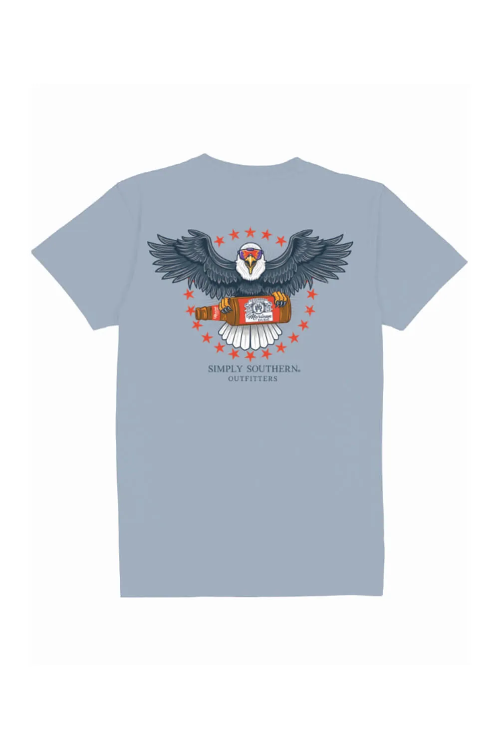 Simply Southern USA Eagle T-Shirt for Men in Blue | MN-SS-EAGLE-STNBLUE