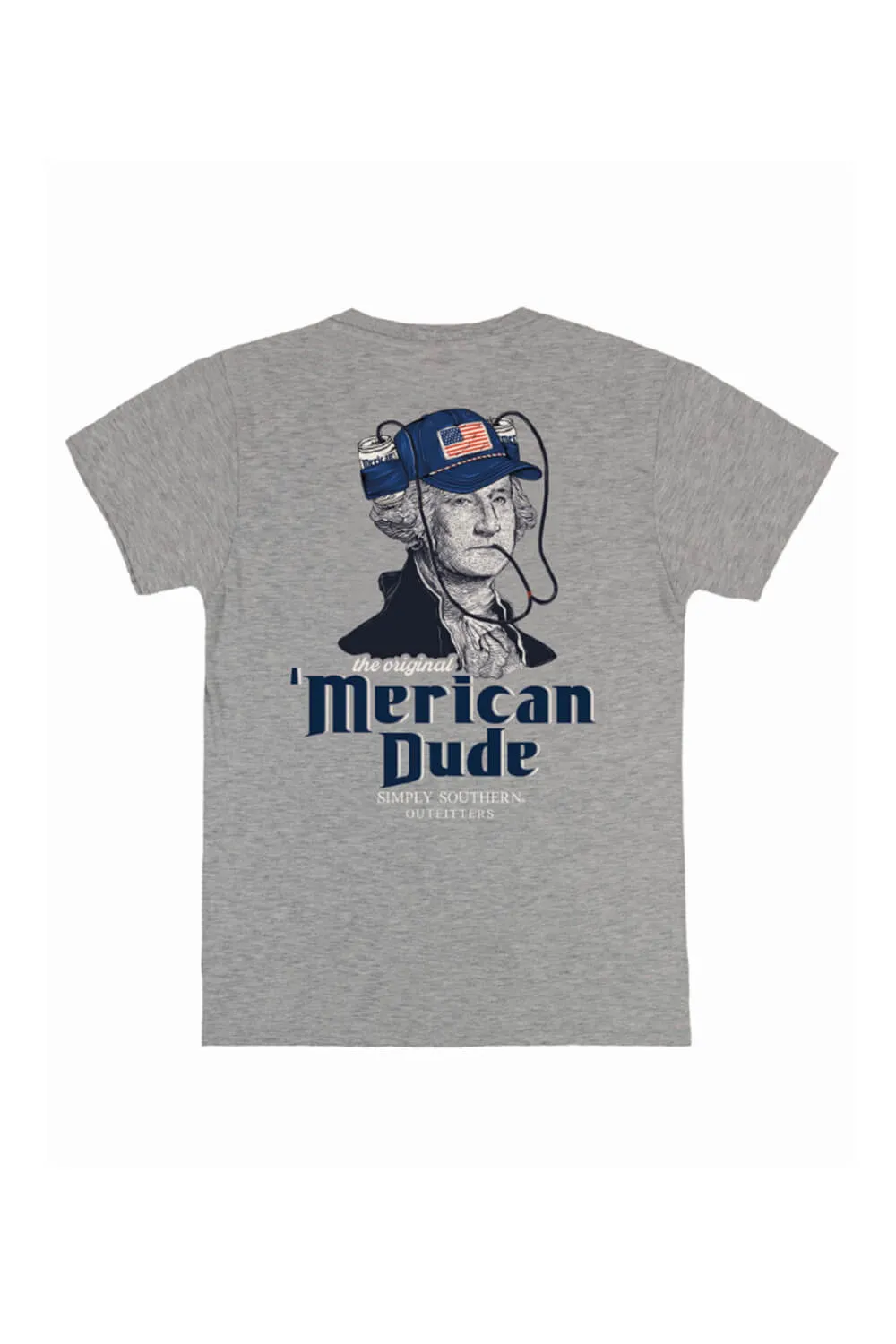 Simply Southern USA George T-Shirt for Men in Grey | MN-SS-GEORGE-STORMHTHR