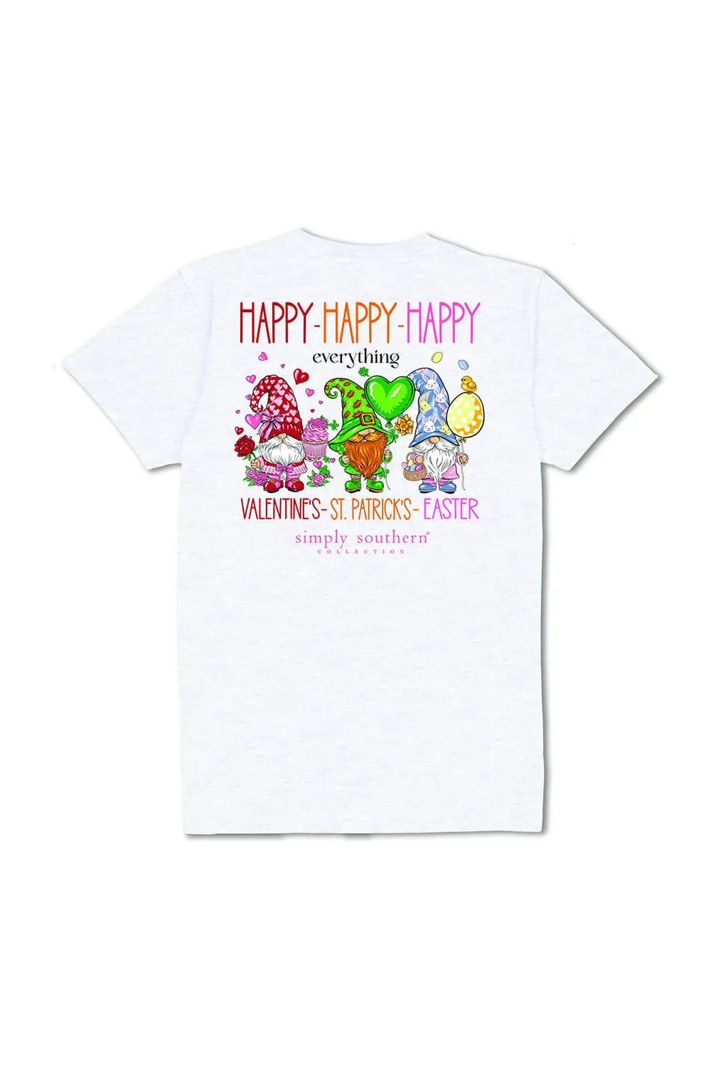Simply Southern Youth Happy Everything T-Shirt for Girls in Ash Gray | YTH-SS-HAPPY-ASHGRY
