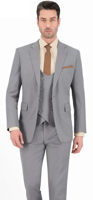 Smoke Grey Self Check Regular Suit