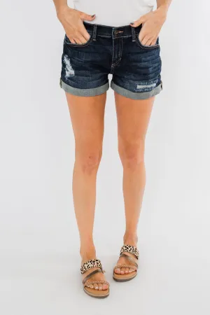Sneak Peek Distressed Shorts- Emery Wash