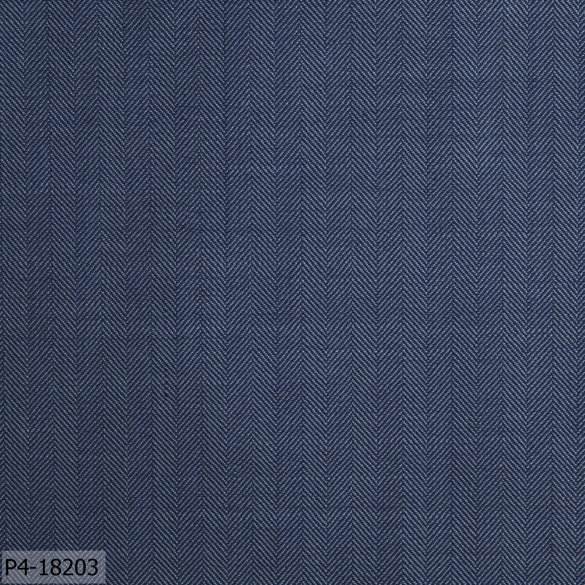 Space Blue And Sky Blue Herringbone Flannel Suit