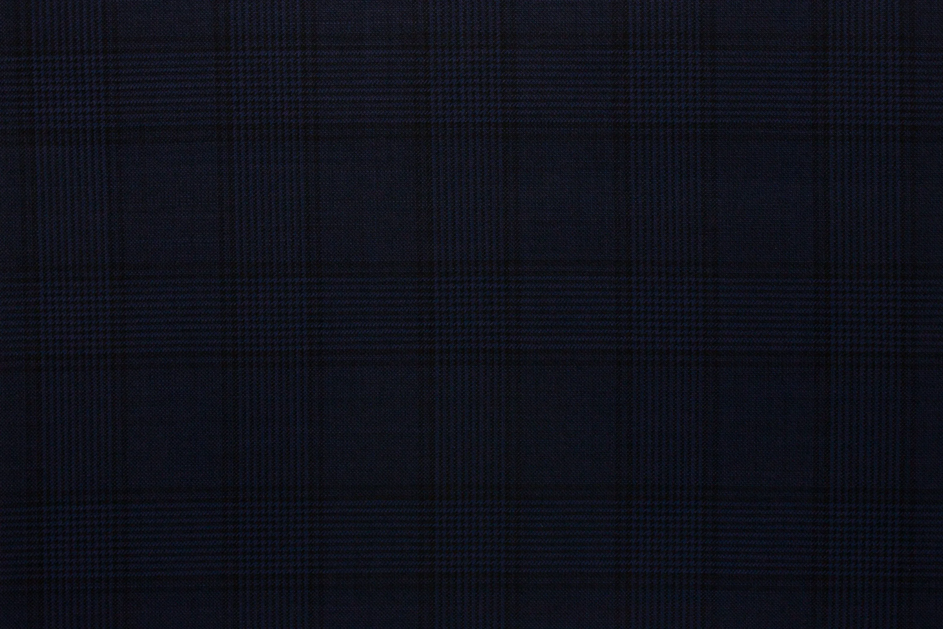 Space Blue With Black Prince of Wales Windowpane Suit