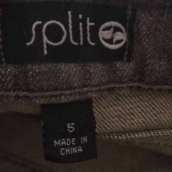Split Clothing Gray Skinny Jeans Flooded Zipper