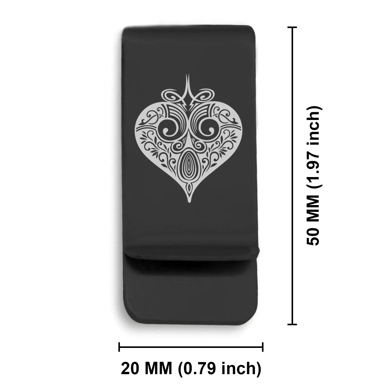 Stainless Steel Vintage Heart Suit Classic Slim Money Clip