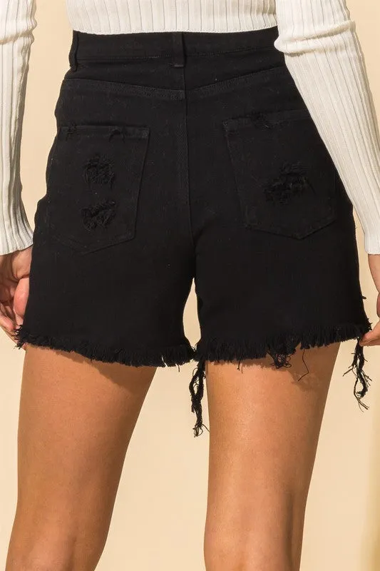 STEVIE DISTRESSED DENIM SHORTS