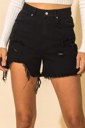 STEVIE DISTRESSED DENIM SHORTS