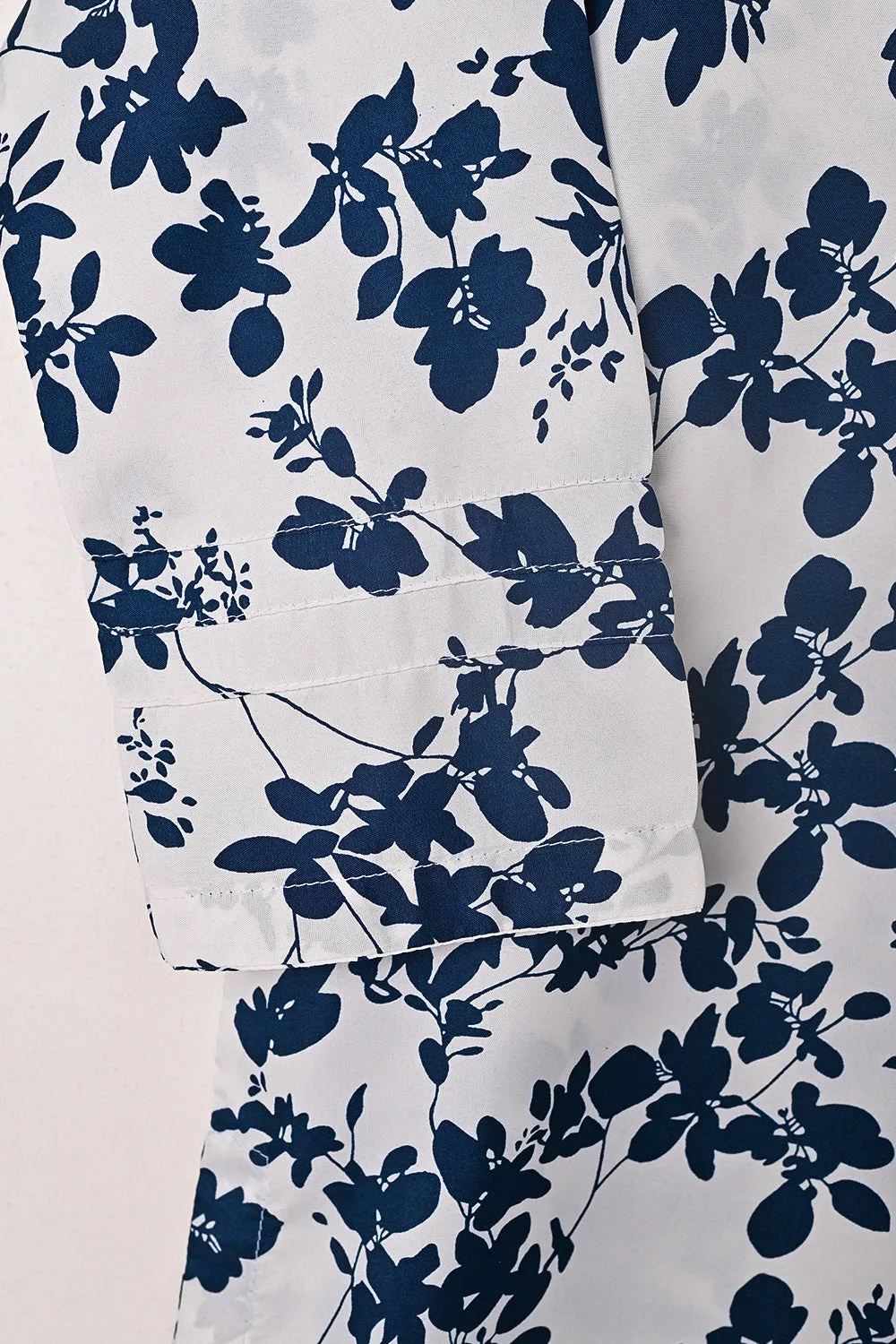 STP-252A-White  - Women 2Pc Ready to Wear Polo Cotton Digital Print Co-Ord Set