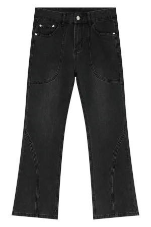 Straight-Leg Jeans with Stitch Detail