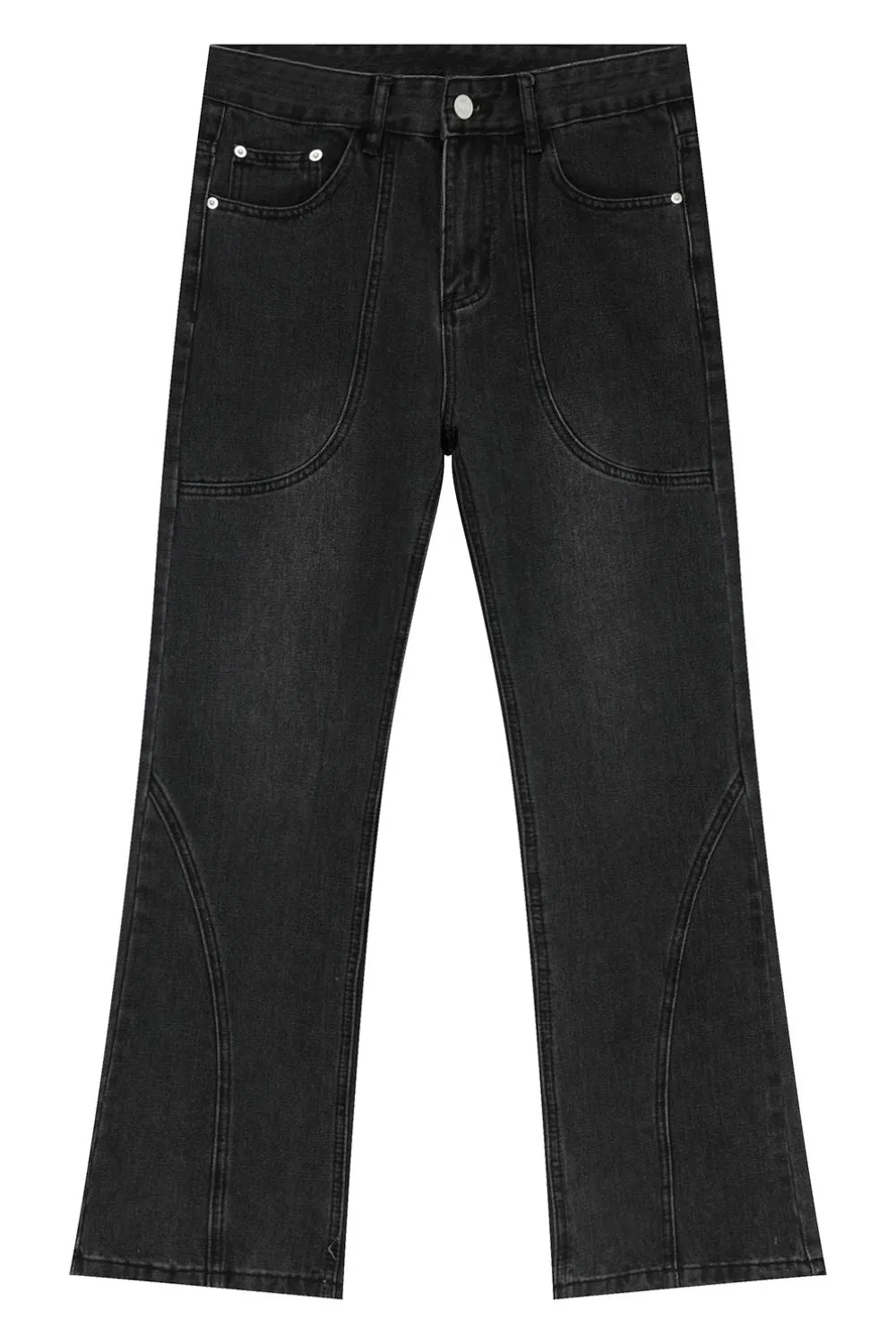 Straight-Leg Jeans with Stitch Detail