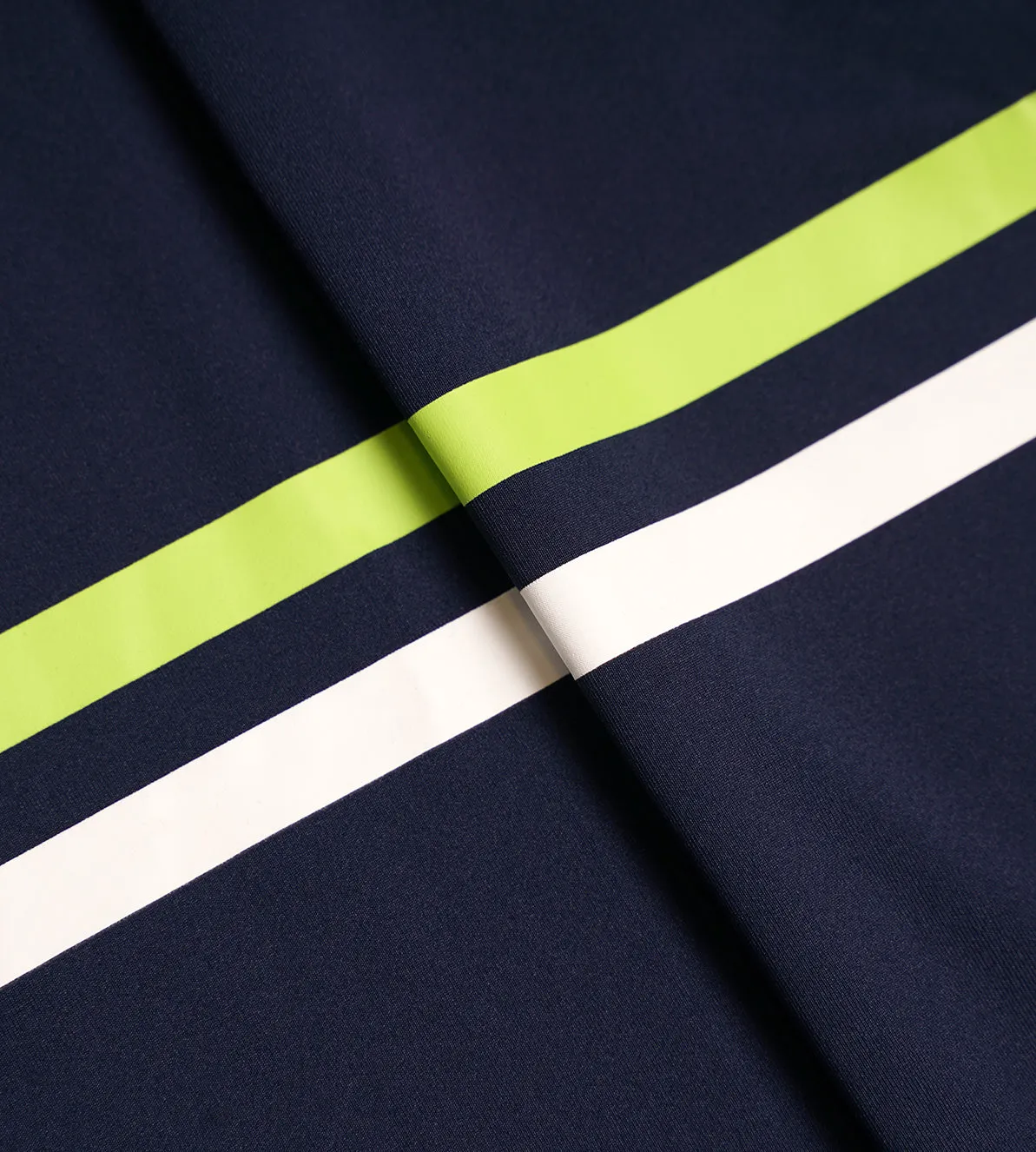 STRIPE PERFORMANCE LONG SLEEVE POLO - NAVY